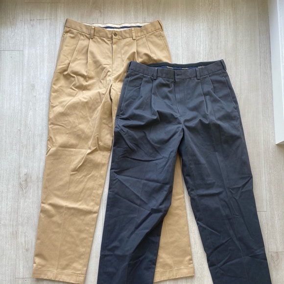 Lot Of 2 Brooks Brothers Advantage Chino Pants 35x34 Khaki Thompson Gray Elliot - Picture 2 of 14